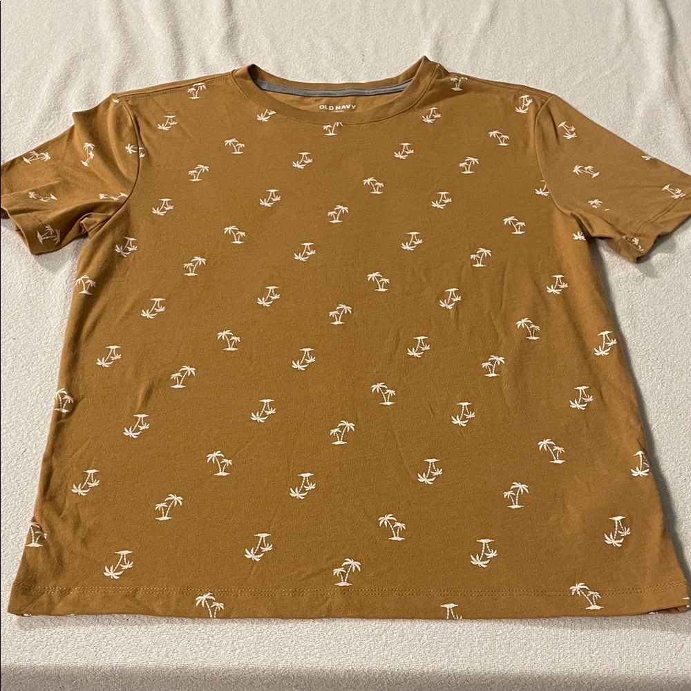 Old Navy Tan Palm Tree Print kids shirt